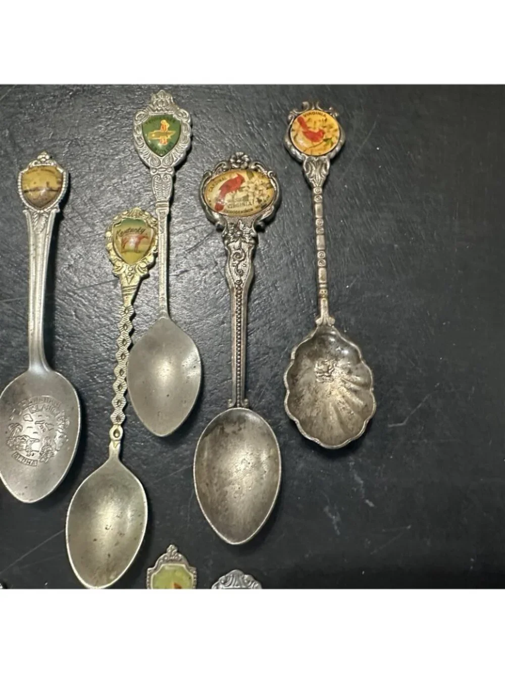 15 PIECE LOT VINTAGE COLLECTIBLE SOUVENIR SPOON USA STATES Japan